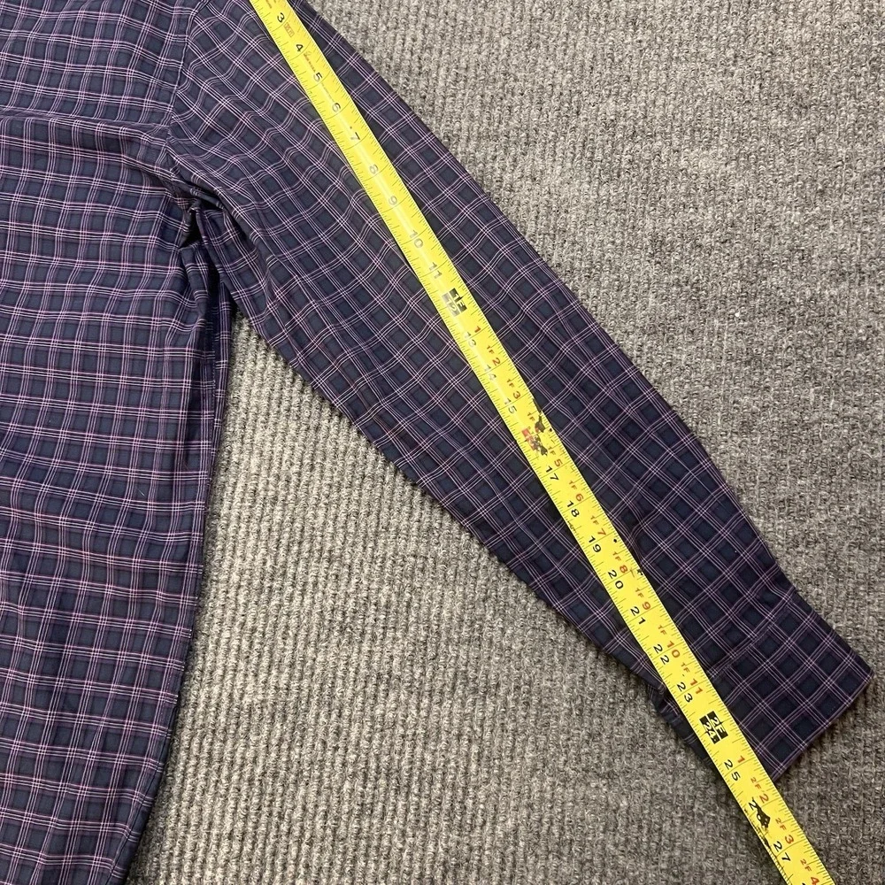 Jos A Bank Traveler Men Large Plaid Button Down‎ Shirt Travel Tech Tailored Fit - Picture 5 of 7